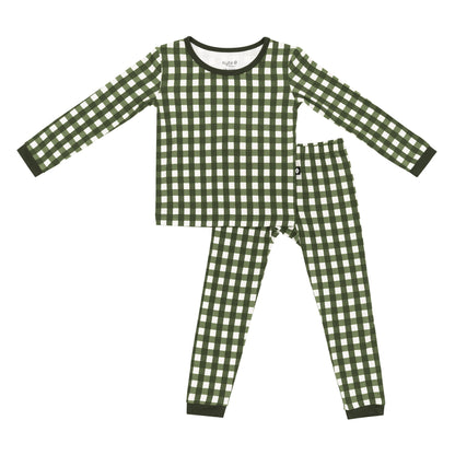 Long Sleeve Pajamas in Gingham Fir