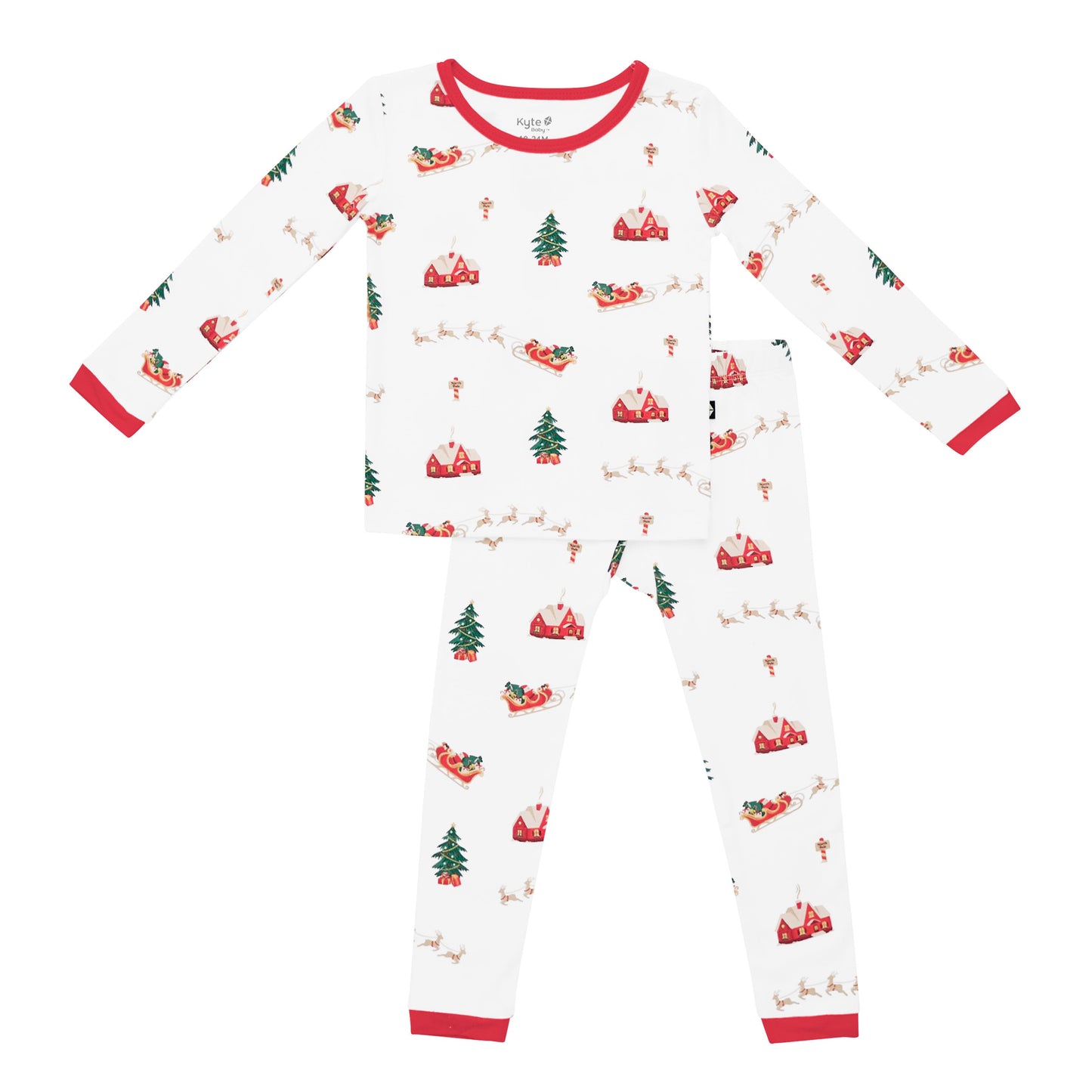 Long Sleeve Pajamas in Santa Sleigh