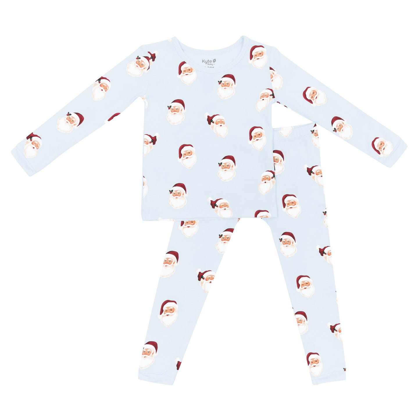 Long Sleeve Pajamas in Vintage Santa