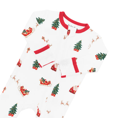 Zippered Romper in Santa Sleigh