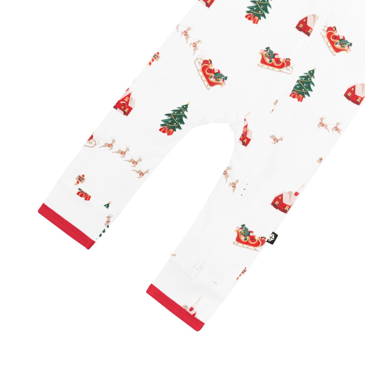 Zippered Romper in Santa Sleigh