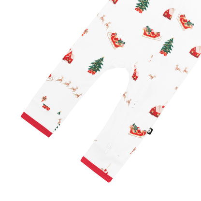 Zippered Romper in Santa Sleigh