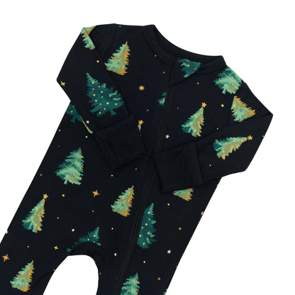 Zippered Romper in Twinkle Tree