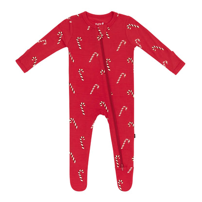 Zippered Footie in Candy Cane
