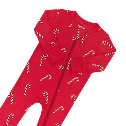 Zippered Footie in Candy Cane