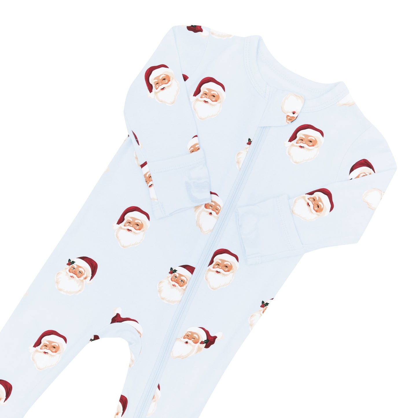 Zippered Footie in Vintage Santa
