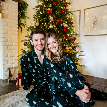 Men's Long Sleeve Pajama Set in Twinkle Tree