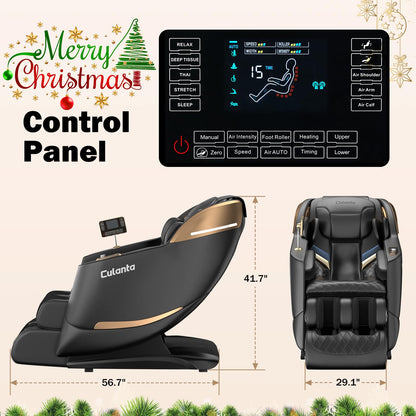 Culanta Massage Chair Full Body, Zero Gravity SL-Track Shiatsu Massage Recliner Chair with Body Scan, (U1-Black)