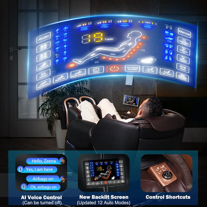 KoziSense 2025 Massage Chair Full Body, Zero Gravity SL-Track Shiatsu Massage Recliner Chair with Heat, AI Control, Body Scan and Calfrest Extension