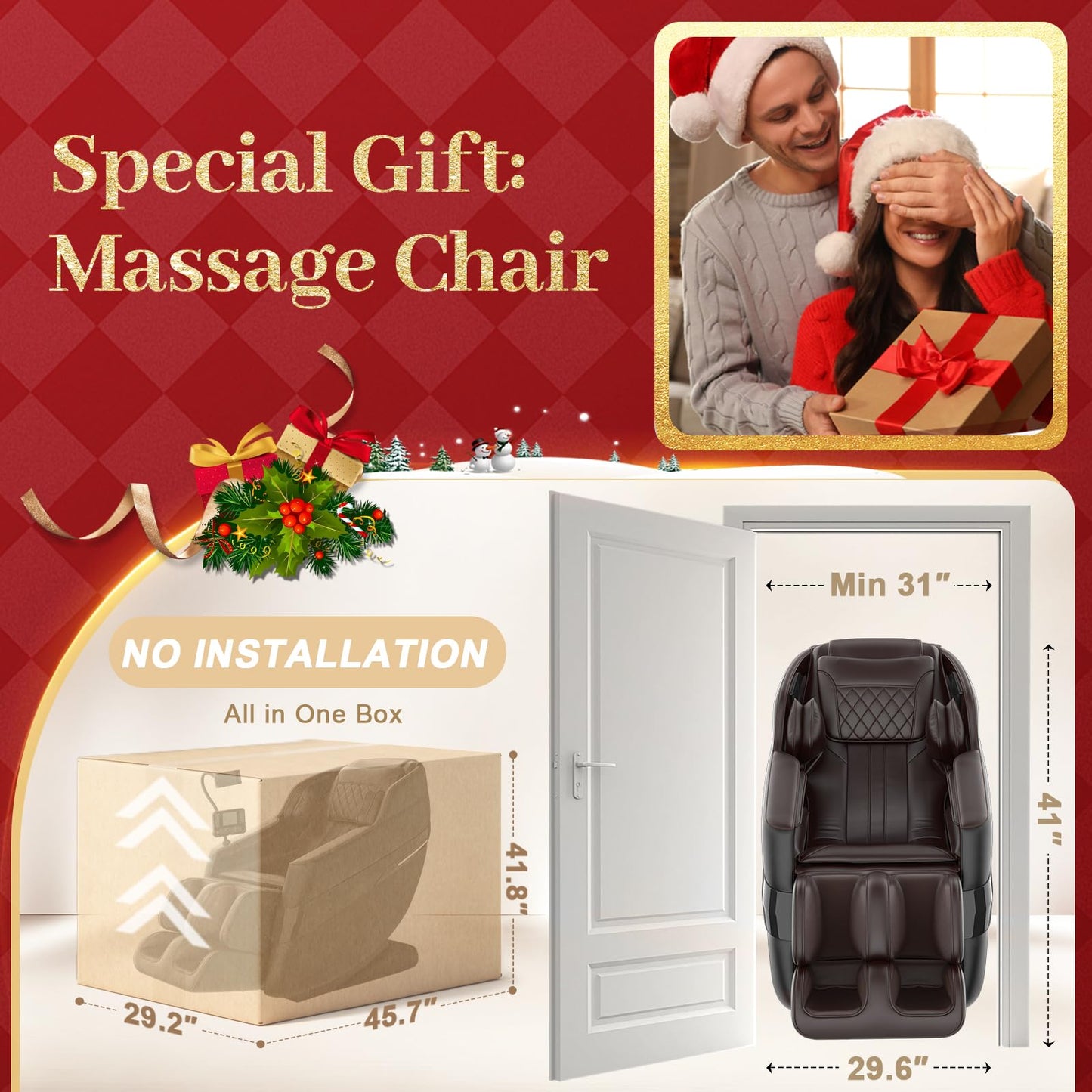 FURNIMAT 2026 Massage Chair Full Body, 3D SL-Track Zero Gravity Shiatsu Massage Chair Recliner with AI Control