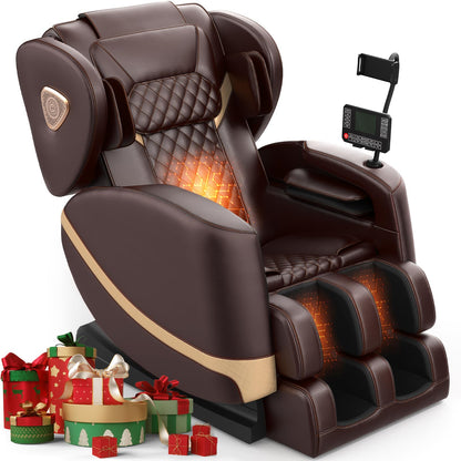 FURNIMAT 2025 Massage Chair Full Body, Zero Gravity Massage Chair with 10 Fix Rollers, (Brown Premium)