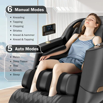Culanta Massage Chair Full Body, Zero Gravity SL-Track Shiatsu Massage Recliner Chair with Body Scan, (U1-Black)