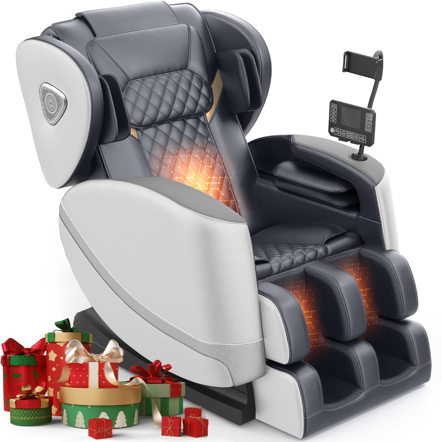 FURNIMAT 2025 Massage Chair Full Body, Zero Gravity Massage Chair with 10 Fix Rollers, (Light Gray)