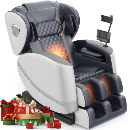FURNIMAT 2025 Massage Chair Full Body, Zero Gravity Massage Chair with 10 Fix Rollers, (Light Gray)