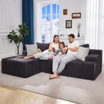 Hobestluk 96“ Modular Sectional Sofa Couches L-Shape Couch 3 Seat Modular Sofa Memory Foam Sectional Couches for Living Room, Cloud Couch with Oversized Chaise
