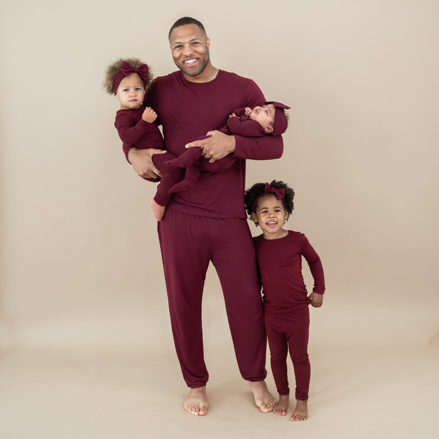 Long Sleeve Pajamas in Burgundy