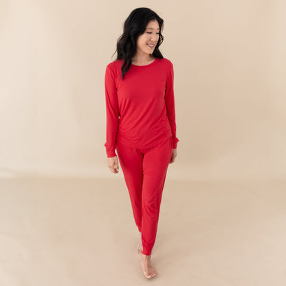 Women's Jogger Pajama Set in Cardinal