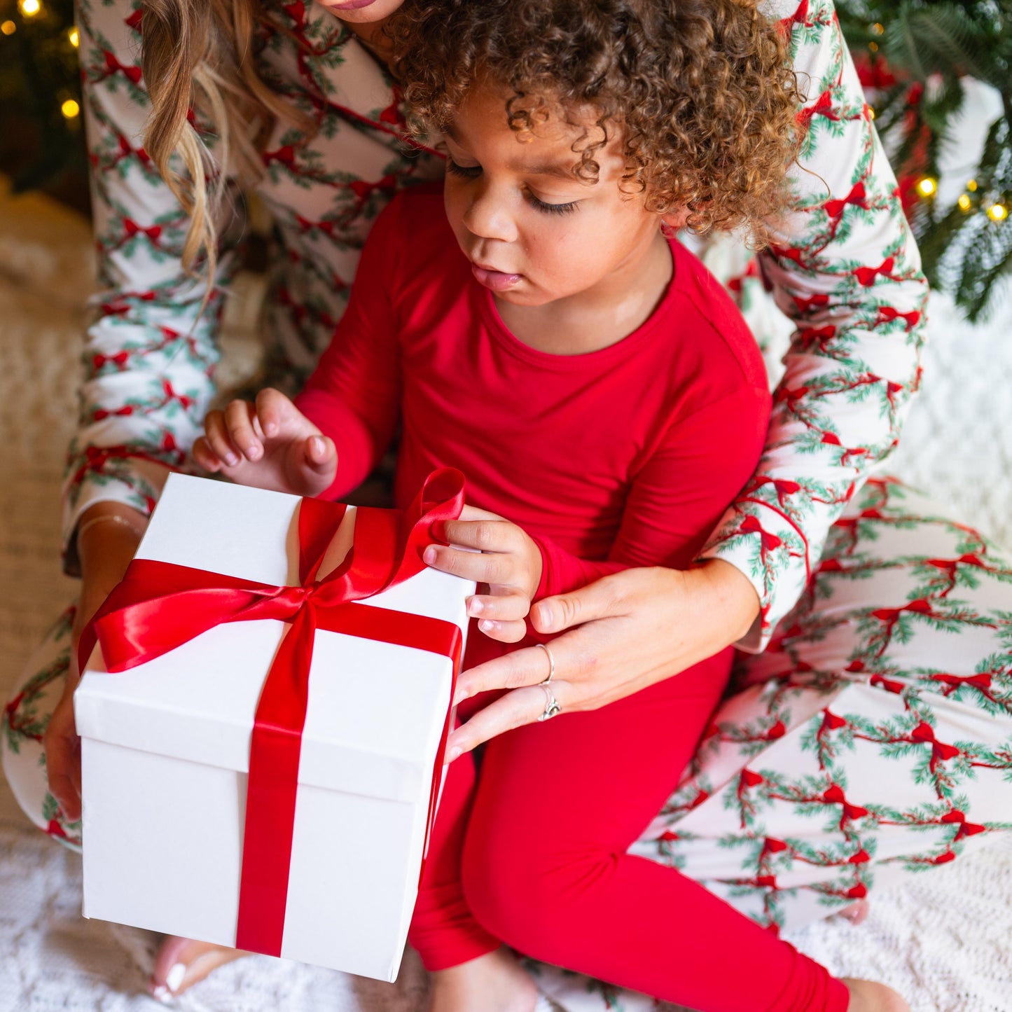 Long Sleeve Pajamas in Cardinal