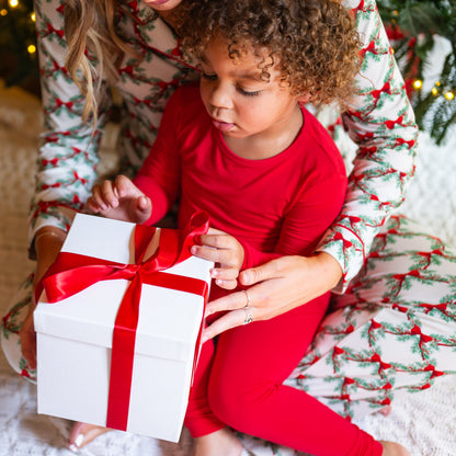 Long Sleeve Pajamas in Cardinal