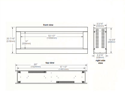 Napoleon Clearion Elite 60 Inch See Through Electric Fireplace - NEFBD60HE