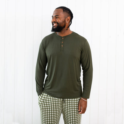 Men's Lounge Pants in Gingham Fir