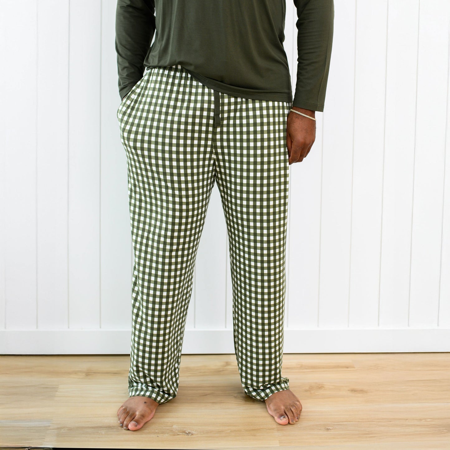 Men's Lounge Pants in Gingham Fir