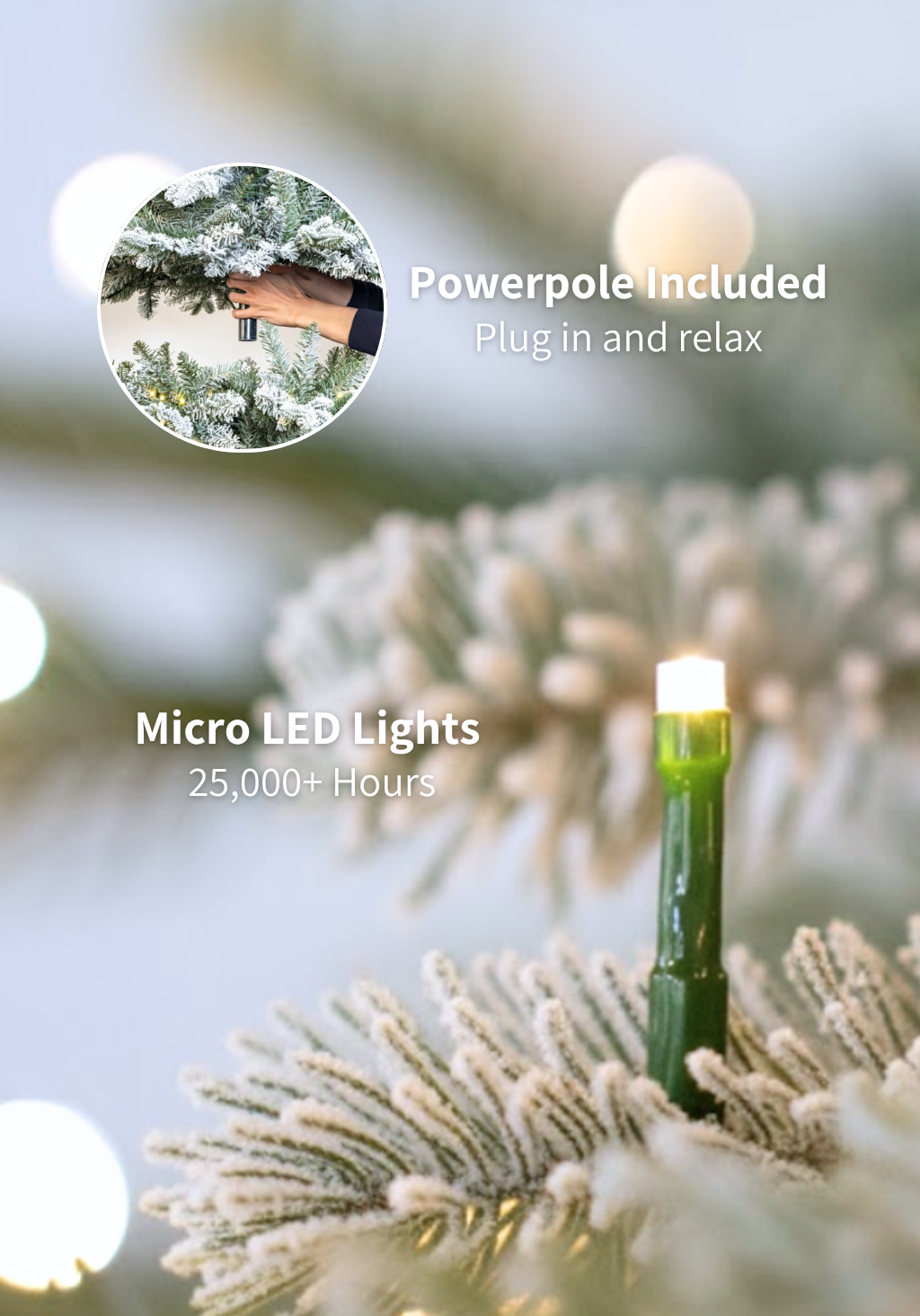 12' Queen Flock® Artificial Christmas Tree with 1700 Warm White LED Lights