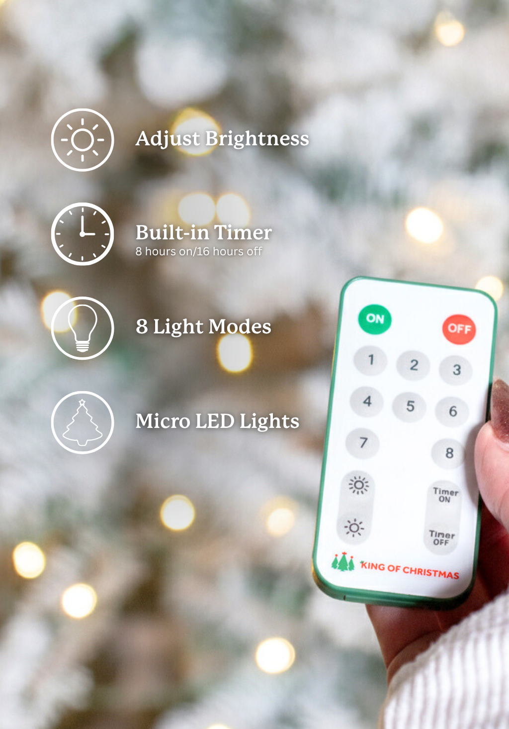 12' Queen Flock® Artificial Christmas Tree with 1700 Warm White LED Lights