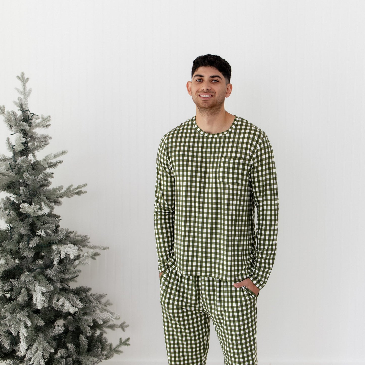 Men's Jogger Set in Gingham Fir
