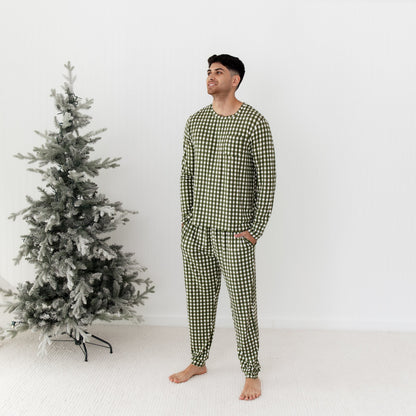 Men's Jogger Set in Gingham Fir