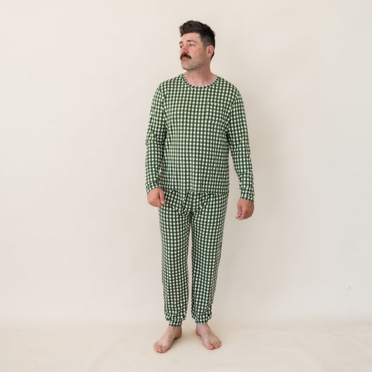 Men's Jogger Set in Gingham Fir