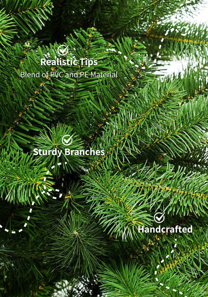 12' King Douglas Fir Slim Artificial Christmas Tree with 1050 Warm White & Multi-Color LED Lights