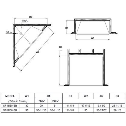 SimpliFire 36 Electric Built-In Fireplace - SF-BI36-EB