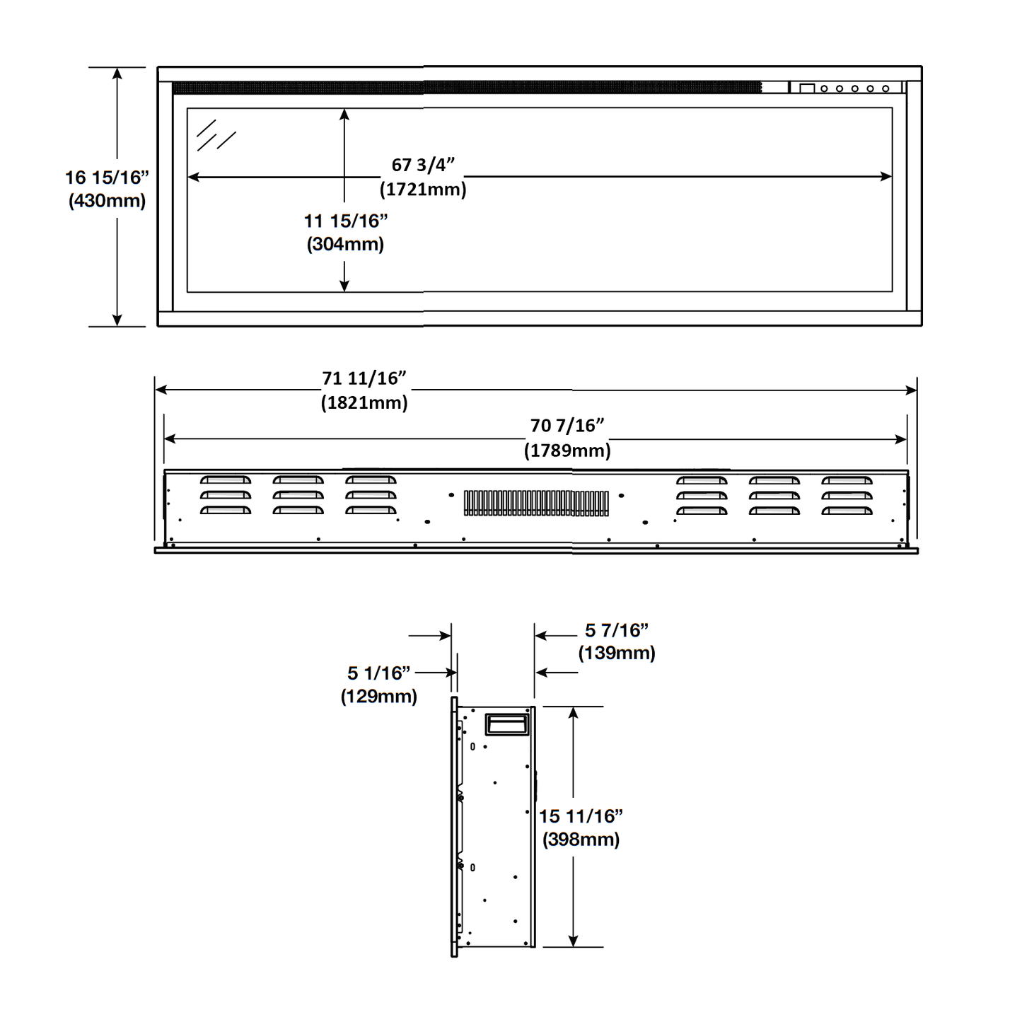 Napoleon Entice 72 Electric Fireplace - NEFL72CFH-1