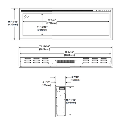 Napoleon Entice 72 Electric Fireplace - NEFL72CFH-1