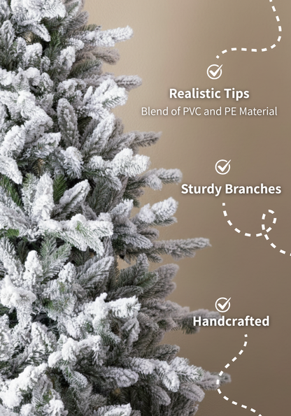 12' Queen Flock® Artificial Christmas Tree with 1700 Warm White LED Lights