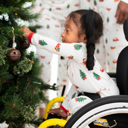 Zippered Romper in Santa Sleigh