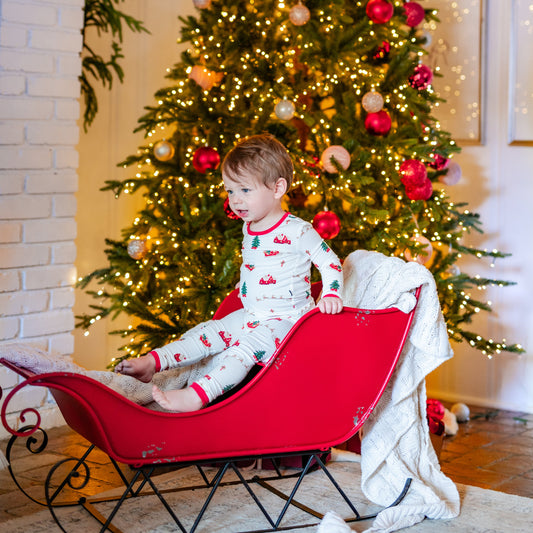 Long Sleeve Pajamas in Santa Sleigh