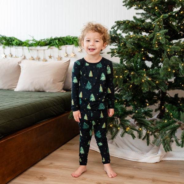 Long Sleeve Pajamas in Twinkle Tree