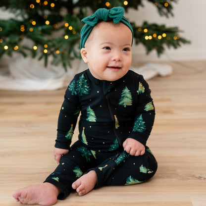 Zippered Romper in Twinkle Tree