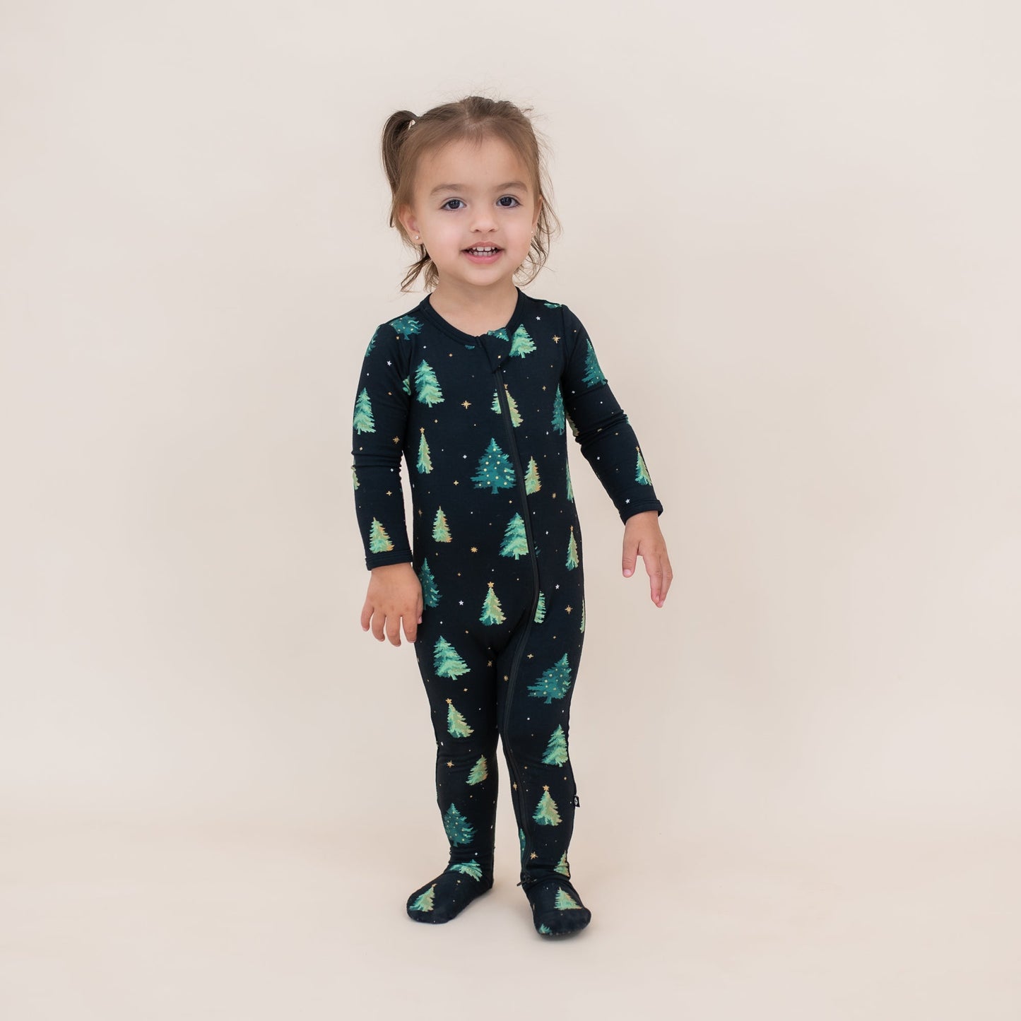 Zippered Footie in Twinkle Tree