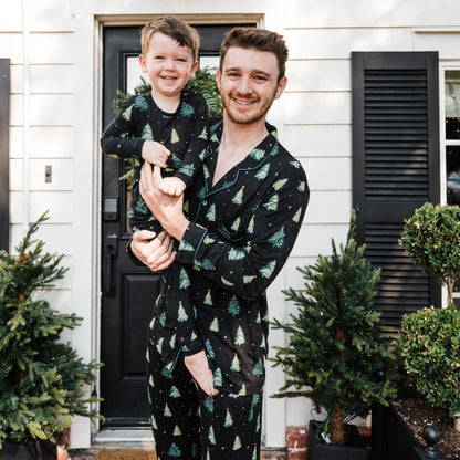Men's Long Sleeve Pajama Set in Twinkle Tree