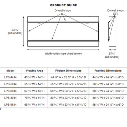 Modern Flames Landscape Pro 96 Inch Slim Series Electric Fireplace - LPS-9614