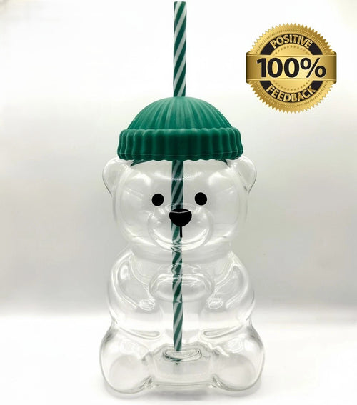 2025 Bearista BEAR Glass Jar Cold Cup Tumbler with Straw - NEW LIMITED EDITION
