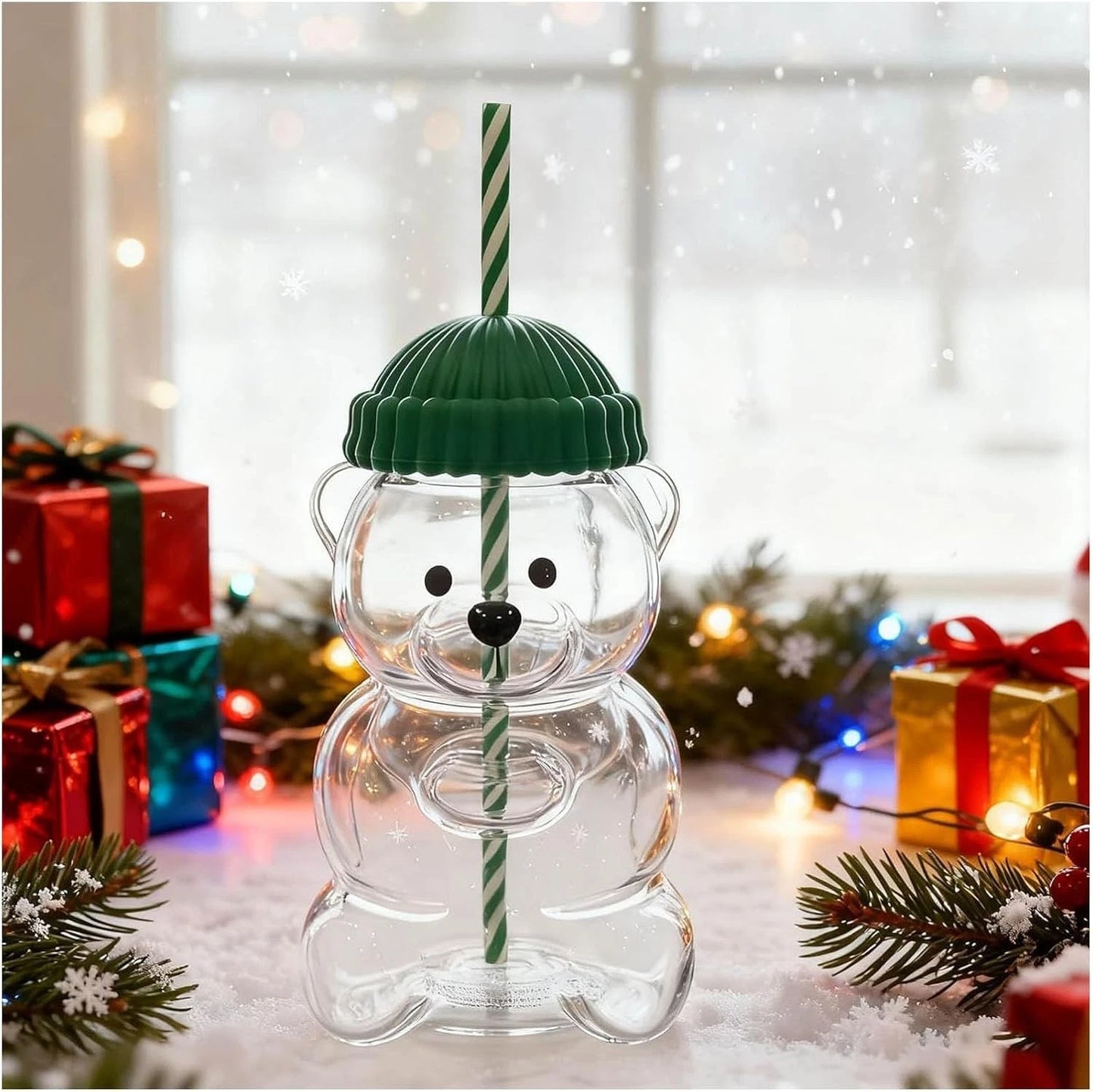 2025 Bearista BEAR Glass Jar Cold Cup Tumbler with Straw - NEW LIMITED EDITION