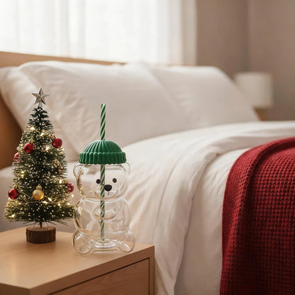 2025 Bearista BEAR Glass Jar Cold Cup Tumbler with Straw - NEW LIMITED EDITION