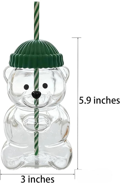 2025 Bearista BEAR Glass Jar Cold Cup Tumbler with Straw - NEW LIMITED EDITION