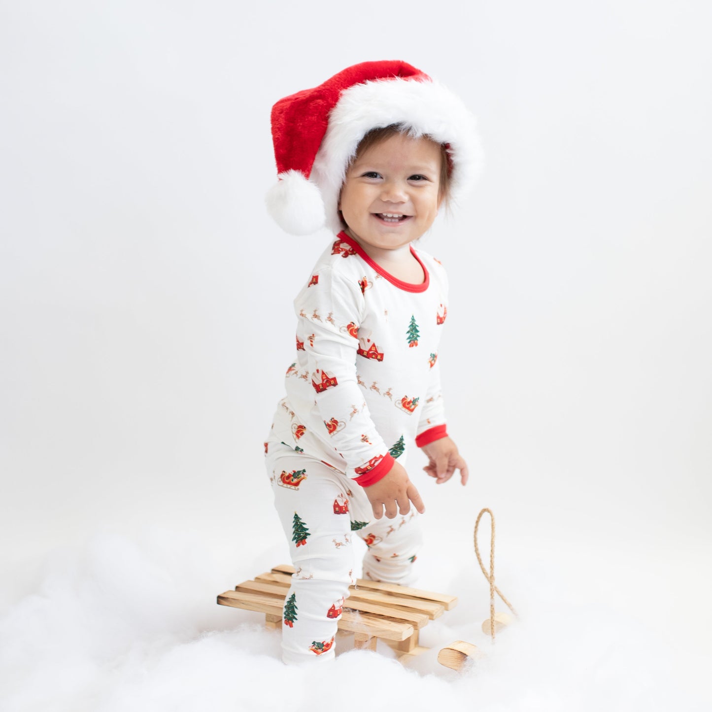 Long Sleeve Pajamas in Santa Sleigh