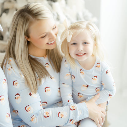 Long Sleeve Pajamas in Vintage Santa